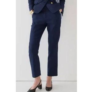 J. Crew NWT Kate Stretch Linen Pants Navy Blue